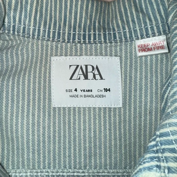 Zara Light Blue Striped Jacket - Picture 3 of 3